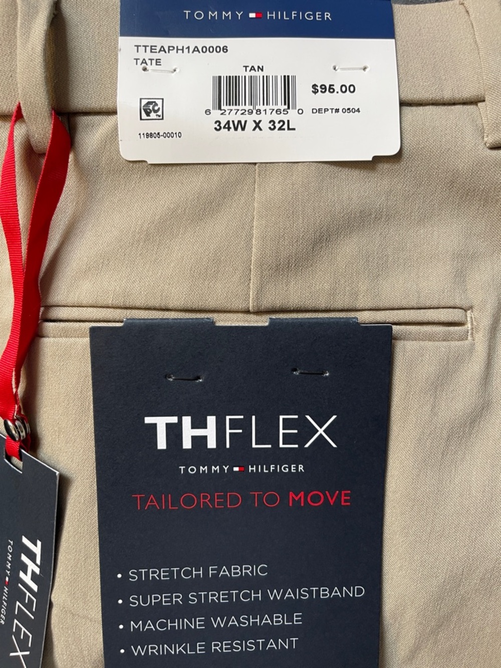 Tommy Hilfiger Tan TH Flex Tailored Chinos - Stretch Waistband